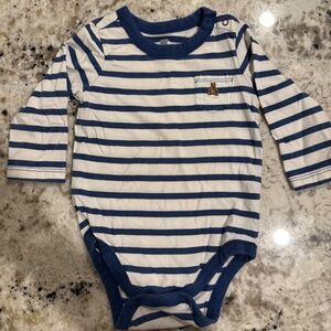 *GENTLY WORN* babyGap 6-12 Month Striped Pocket Front Onesie